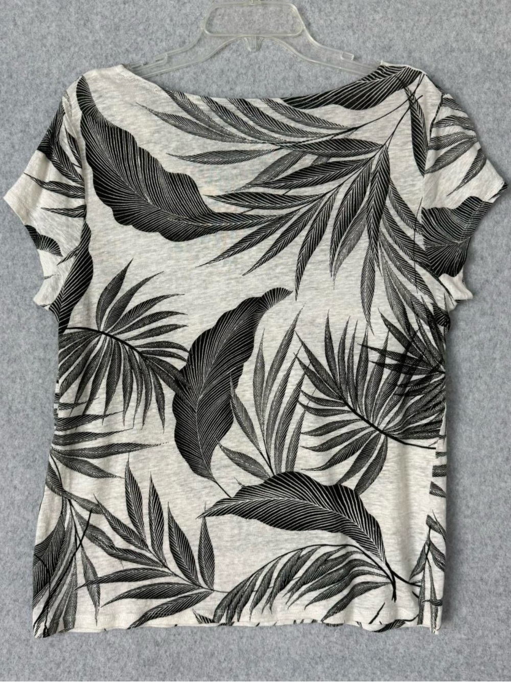 Tahari Linen Short Sleeve T-Shirt Womens Size L Blue Green Black White Lot of 2 - Picture 6 of 16
